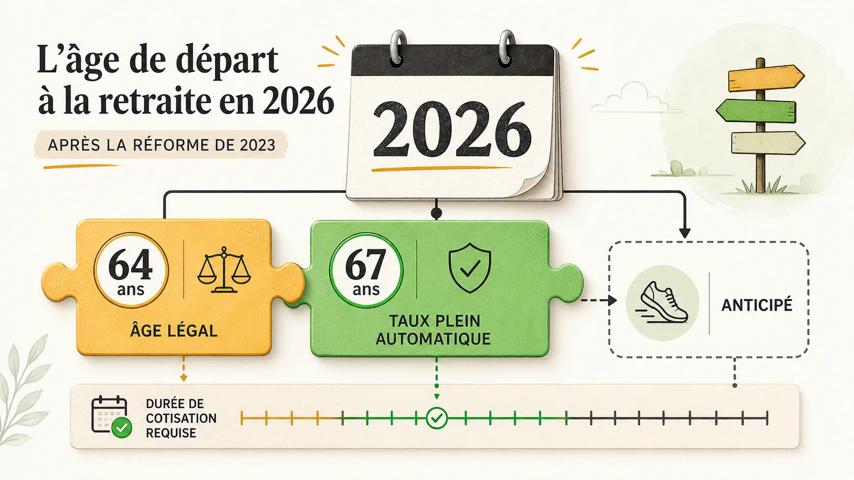 L'âge de départ à la retraite en 2026 : Votre guide après la réforme (légal, taux plein, anticipé)
