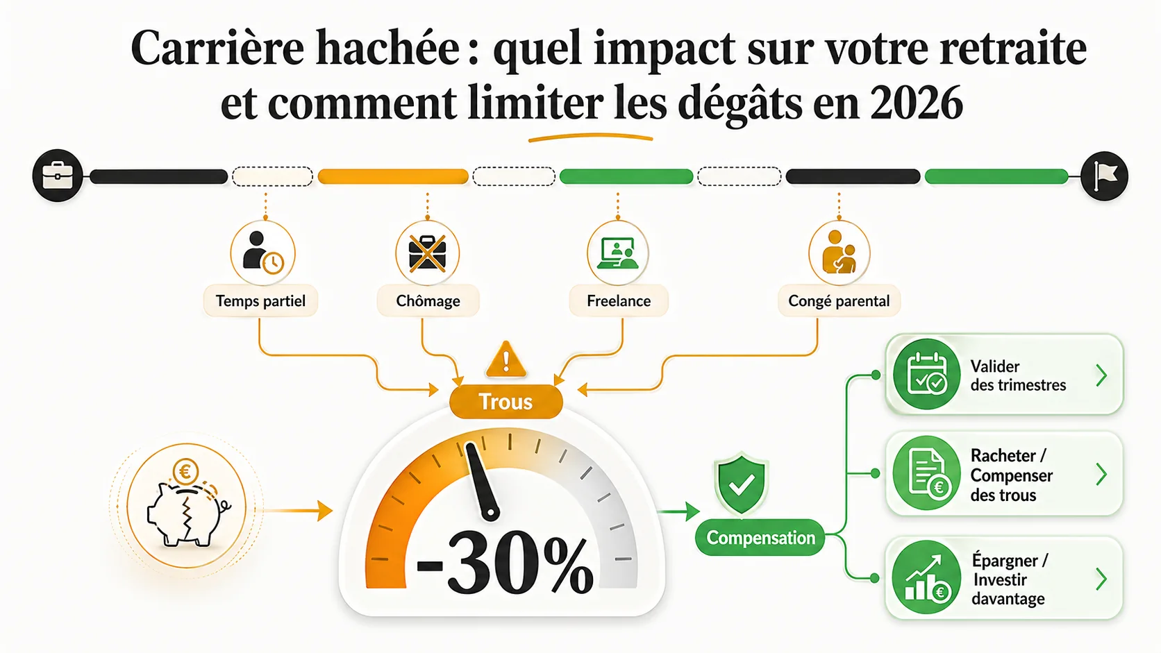 Carrière hachée : quel impact sur votre retraite et comment limiter les dégâts en 2026