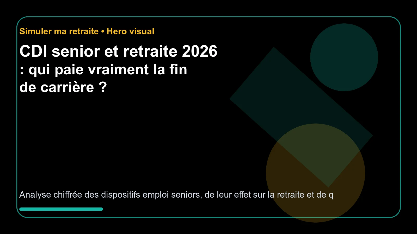 CDI senior et retraite 2026 : qui paie vraiment la fin de carrière ?