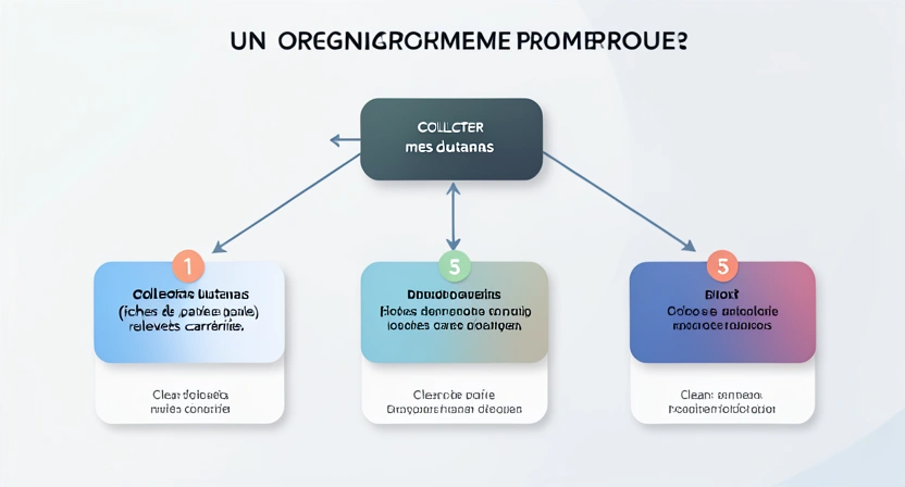 Organigramme détaillant les 5 étapes du calcul de la perte de retraite, de la collecte des données au résultat final