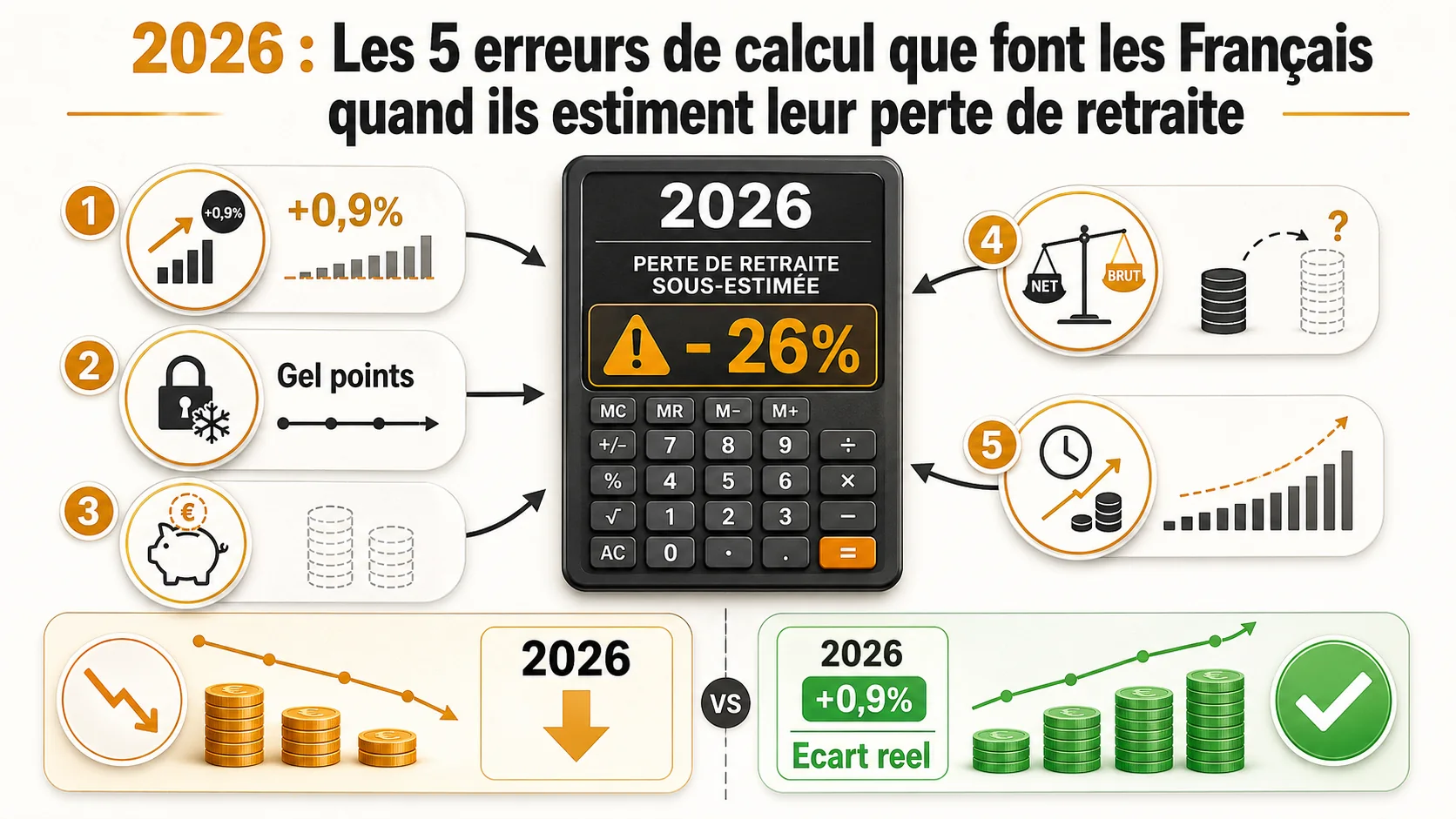 2026 : Les 5 erreurs de calcul que font les Français quand ils estiment leur perte de retraite