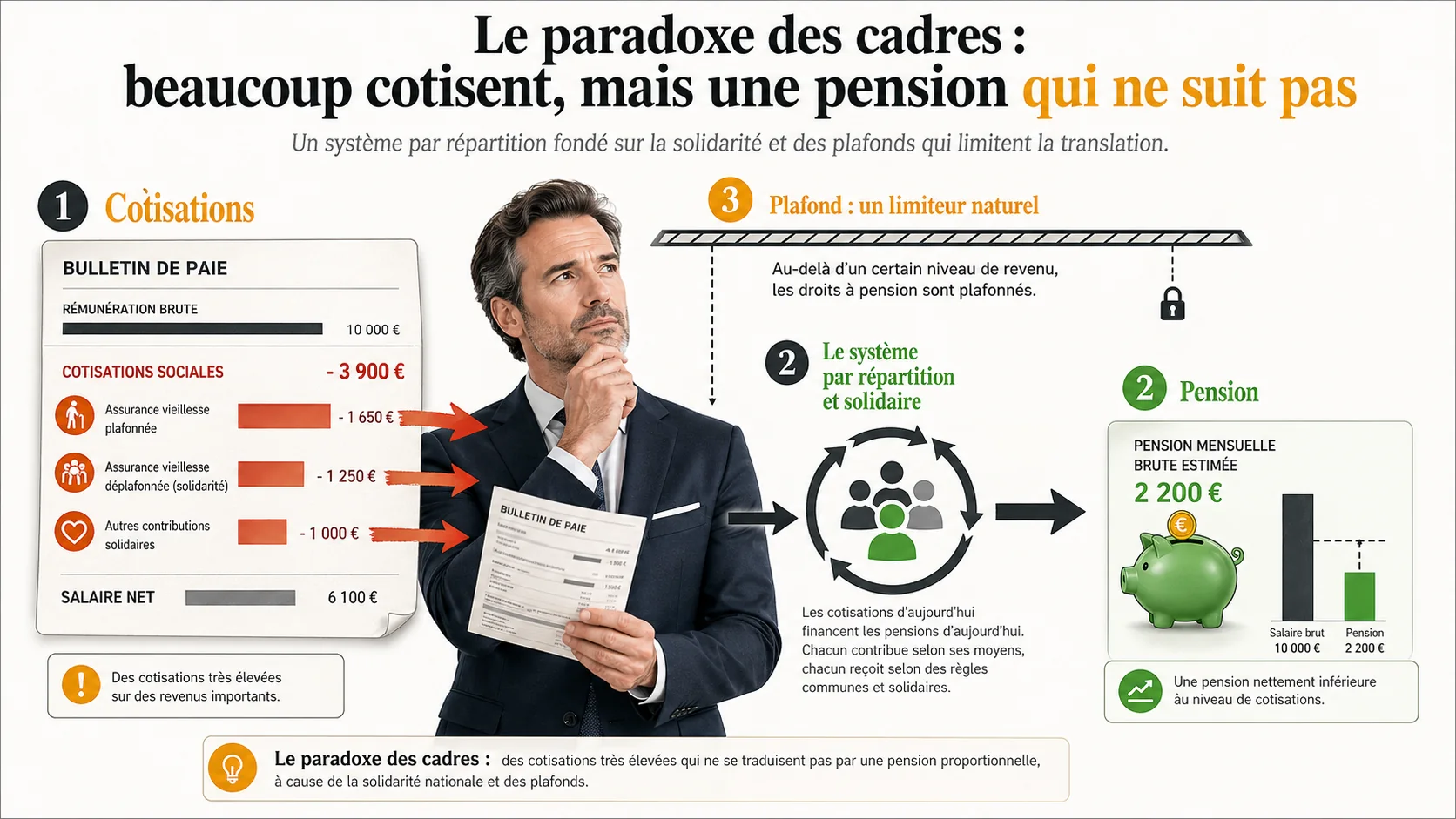 Le paradoxe des cadres : pourquoi vos cotisations retraite record ne se traduisent pas par une pension record