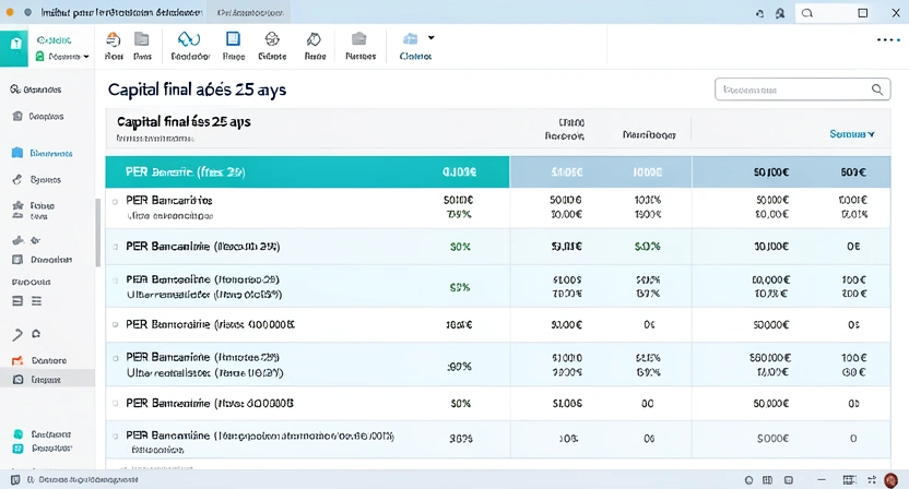 Capture d'écran d'un tableau de comparaison de rendement net entre un PER à frais élevés et un PEA, sur 25 ans, issu d'une étude indépendante de l'Institut pour la Protection de l'Épargnant
