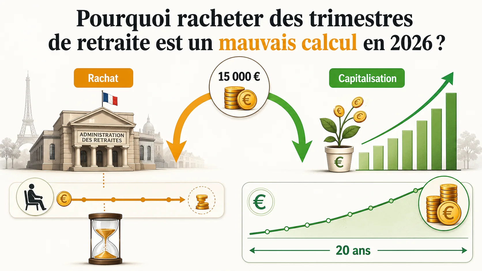 Pourquoi racheter des trimestres de retraite est un mauvais calcul en 2026 ?