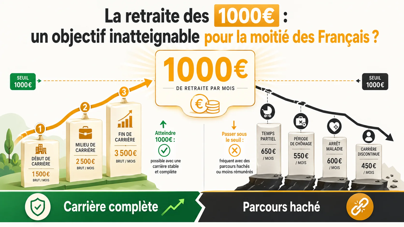 La retraite des 1000€ : un objectif inatteignable pour la moitié des Français ?