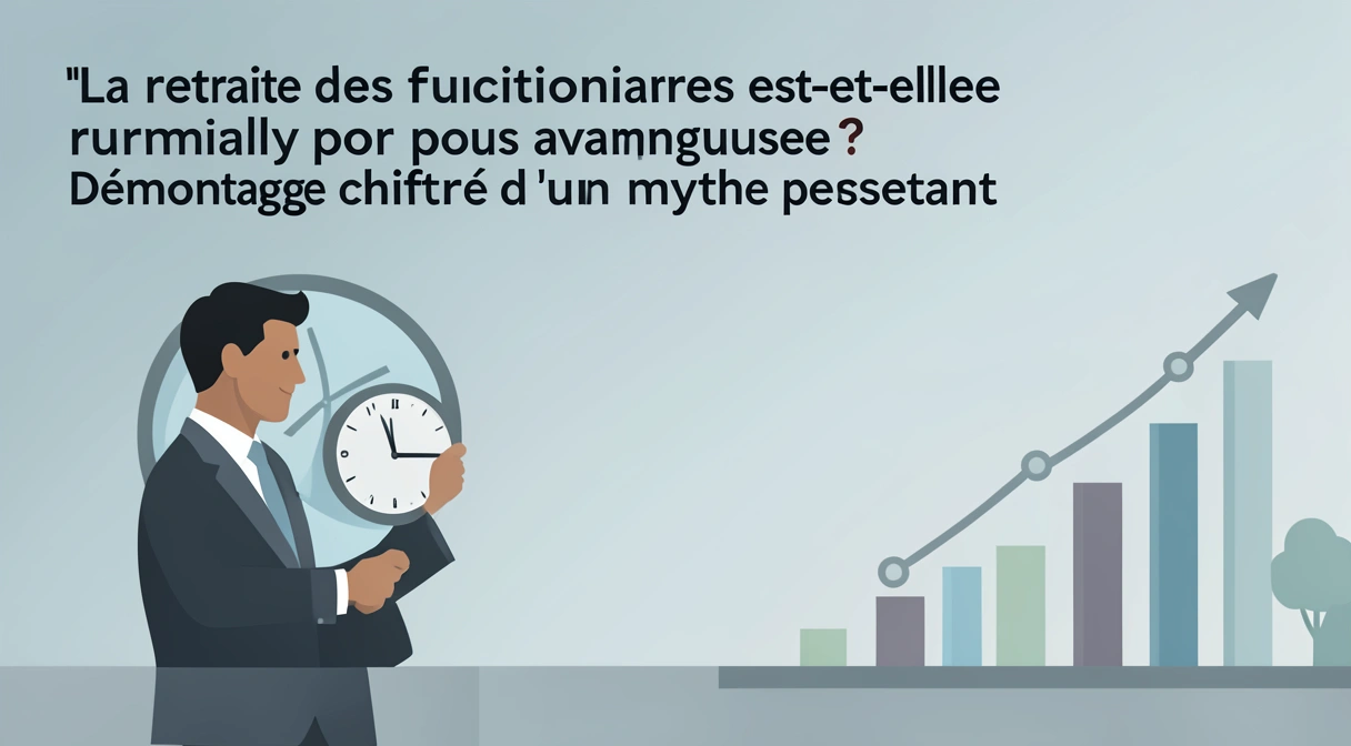 Illustration d'une balance avec d'un côté un chapeau de fonctionnaire et de l'autre un portefeuille d'investissement, symbolisant le choix et la comparaison