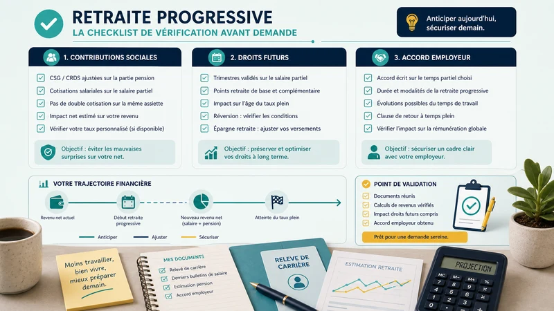 Retraite Progressive à 60 Ans : Demande, Calcul Net et Pièges 2026 checklist