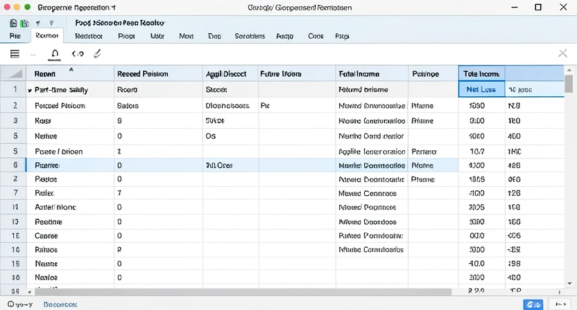 Capture d'écran d'un tableur Excel ou Google Sheets détaillé avec les colonnes : Âge, Salaire Temps Partiel, Pension Progressive Perçue, Décote Appliquée, Pension Future Perdue, Revenu Total, et une colonne "Perte Nette" sur 30 ans qui affiche un chiffre négatif important