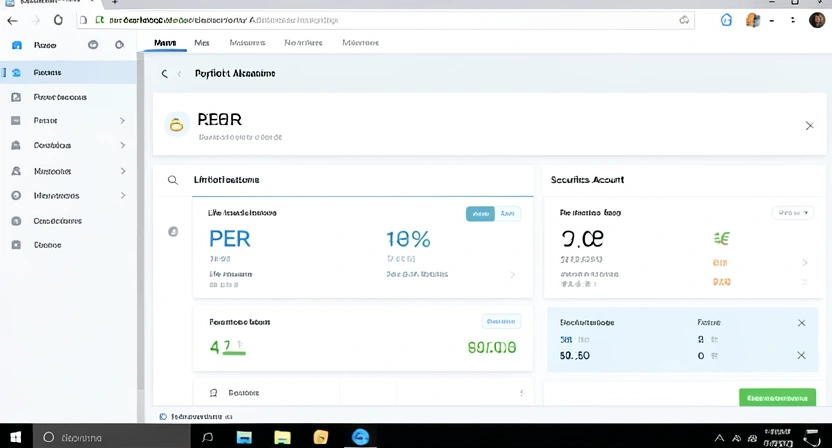 Capture d'écran de l'interface d'un courtier en ligne comme Boursorama ou Fortuneo, montrant la répartition d'un portefeuille entre PER, Assurance-vie, et Compte Titres, avec des pourcentages et des valeurs.