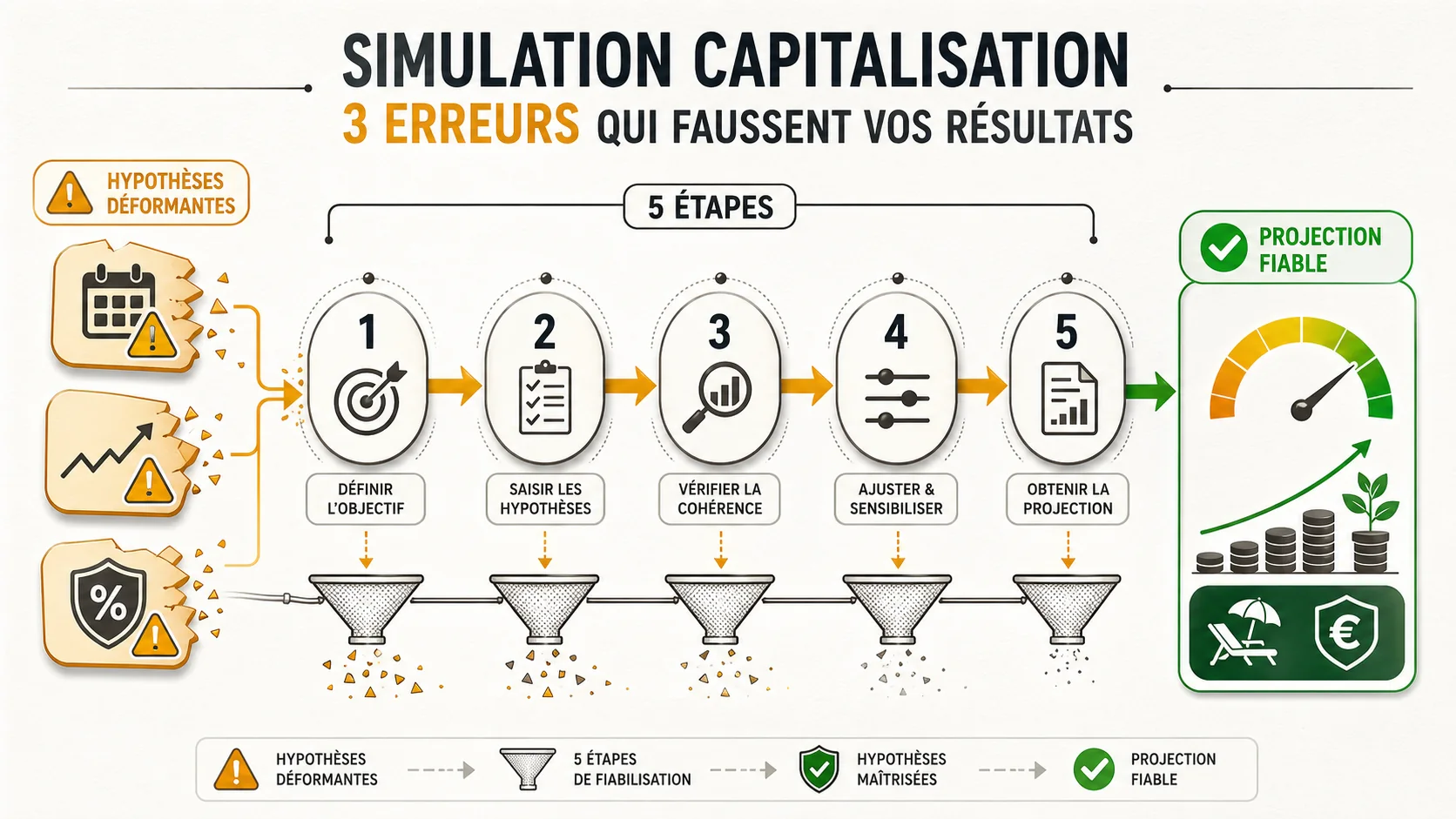 Infographie des 5 étapes clés pour une simulation fiable