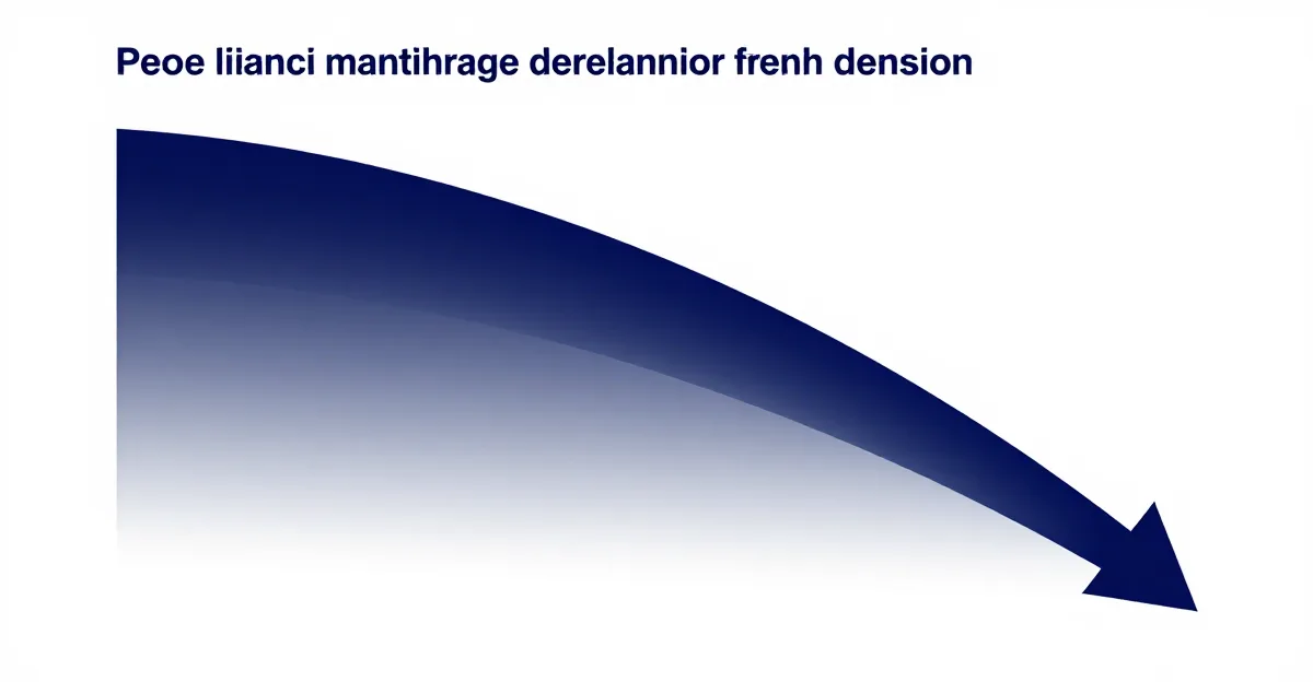 Graphique financier montrant une courbe de pension avec un décrochage marqué, style institutionnel français